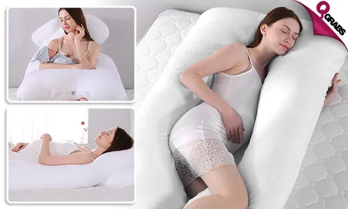 U-Shaped Pregnancy Pillow + FREE Maternity Belt!